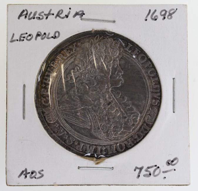 1698 Austria Leopold I Thaler Silver Coin (1 of 3)