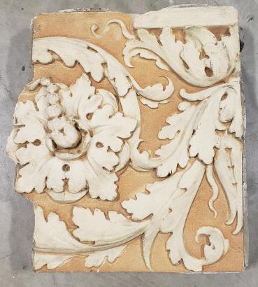 Antique Terra Cotta Architectural Floral Panel (1 of 3)