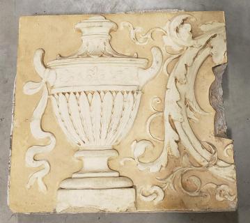 Antique Architectural Terra Cotta Urn Panel (1 of 3)