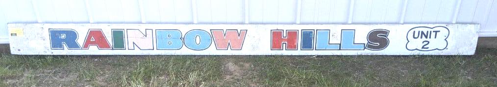 80's Rainbow Hills Unit 2 painted wooden sign (1 of 2)