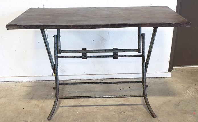 Industrial Metal folding tabl: 30"T x 44"W x 21"D