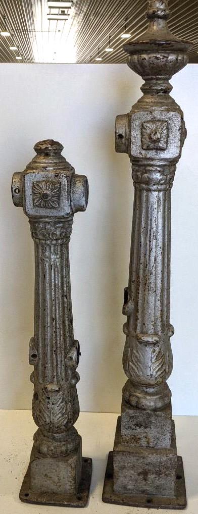 Lot of 2 Late 19th Century Cast Iron Newel Posts (1 of 6)