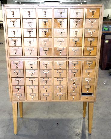 Wooden 60 drawer filing cabinet (1 of 4)