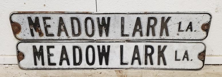 Lot of 2 Meadow Lark Street Signs (1 of 3)