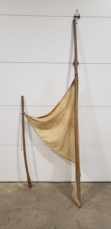 Vintage Wooden Shaft Boat Sail: Vintage Wooden Shaft Boat Sail