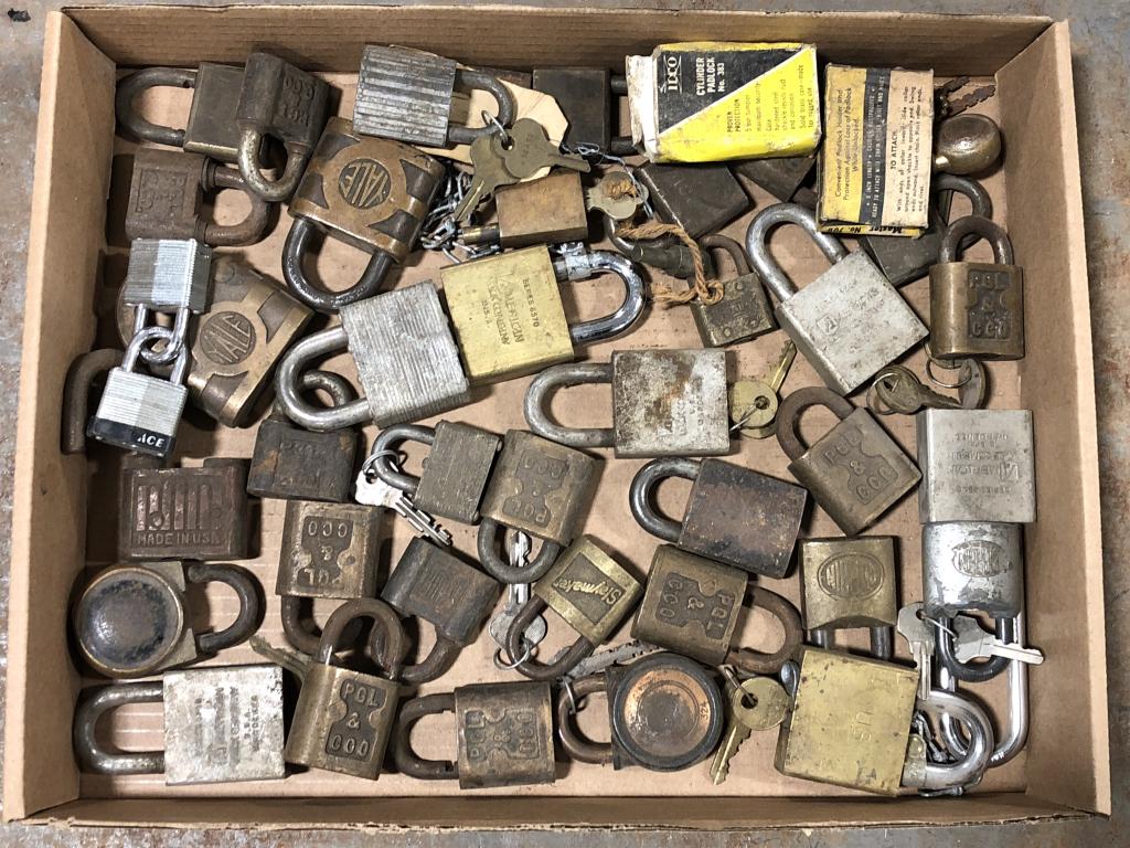 Flat of Vintage Pad Locks (1 of 4)