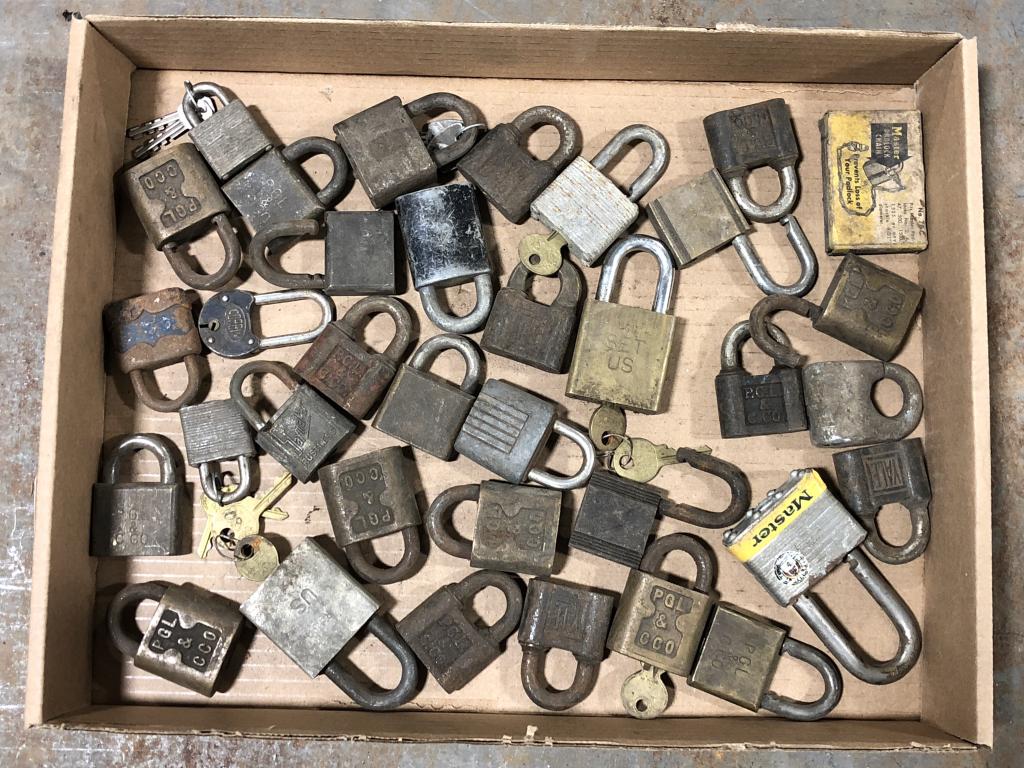 Flat of Vintage Pad Locks (1 of 4)