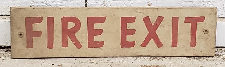 Plywood Fire Exit Sign (1 of 2)