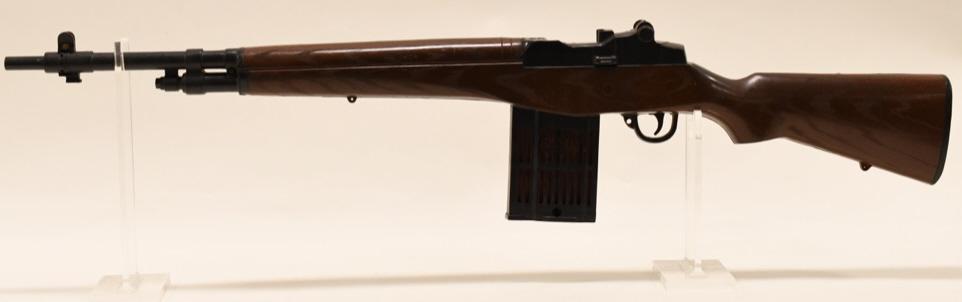 Marx U.S. Army M-14 Rifle Battery Op. Toy Gun: Nice vintage Marx U.S. Army M-14 rifle battery operated toy gun. Made of plastic. Toy is untested. Displays nicely with wear from play and age. Measures approximately 34" long.