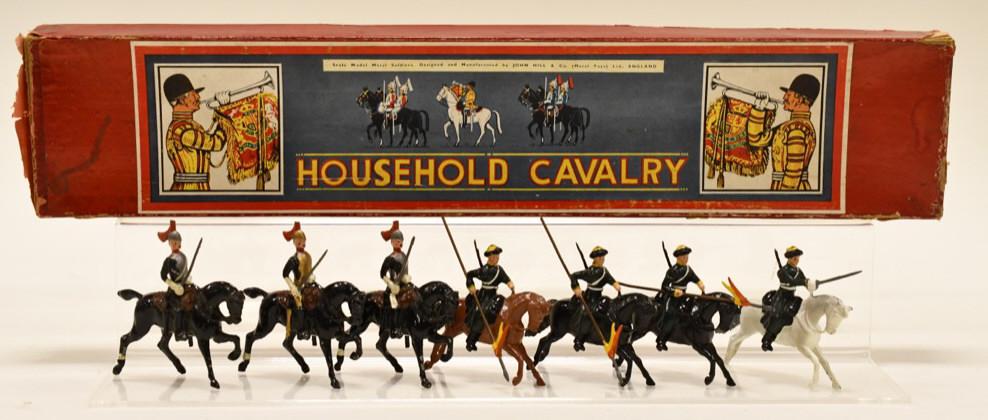 John Hill & Co. Household Cavalry Horseguards #401: Johillco John Hill & Co. Household Cavalry Horseguards ref. 401. Set displays nicely with wear from age and display. Comes with the box.