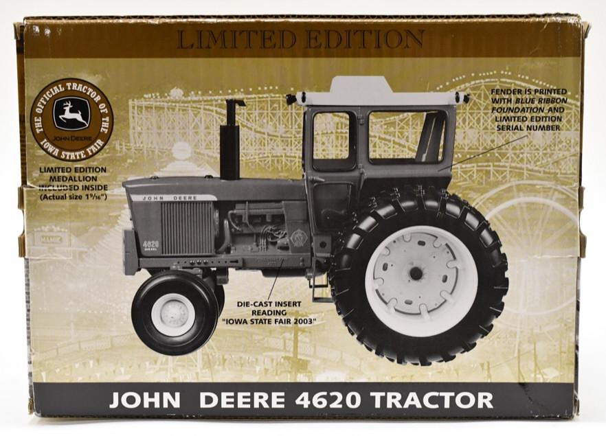 1/16 John Deere 4620 Tractor Limited Edition: 1/16 scale John Deere 4620 tractor Iowa State Fair Blue Ribbon Foundation limited edition. Nice condition in the box. Displays nicely.