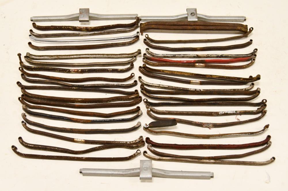 Large Lot of Original Buddy L Truck Bumpers: Large lot of original Buddy L truck bumpers. The bumpers have rust and wear from use and age.