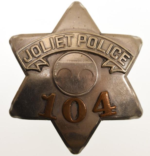 Early Obsolete Joliet IL Police Pie Plate Badge (1 of 4)
