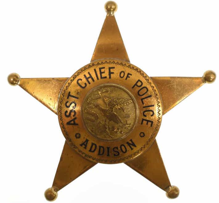Obsolete Addison ILL. Asst. Chief Of Police Badge (1 of 2)