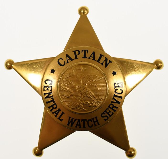Obsolete IL. Central Watch Service Captain Badge (1 of 2)