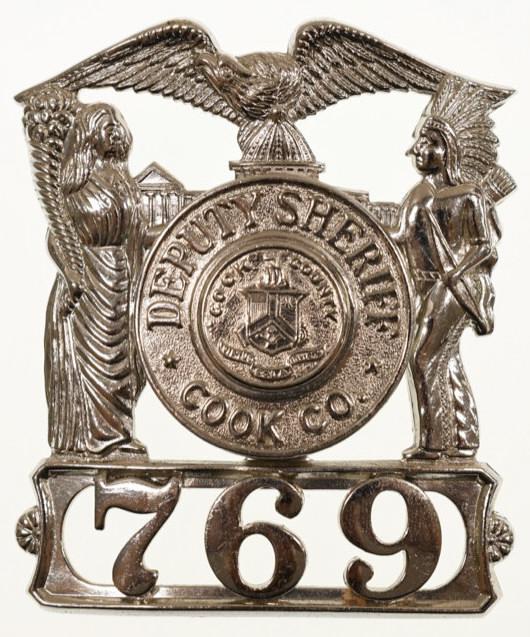 Obsolete Cook Co. Deputy Sheriff Hat Badge #769 (1 of 2)