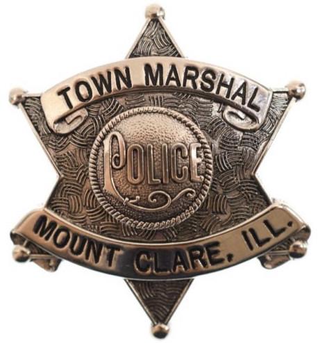 Obsolete Mount Clare Illinois Town Marshal Badge (1 of 2)