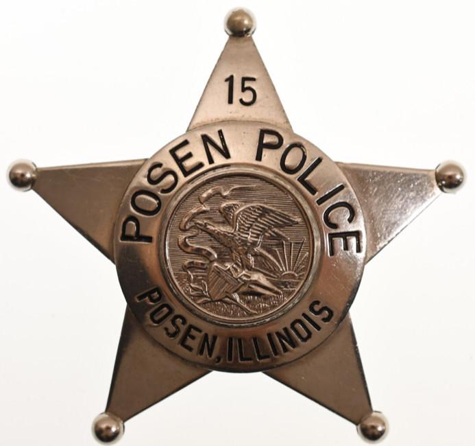 Obsolete Posen ILL Police Badge No.15 (1 of 2)