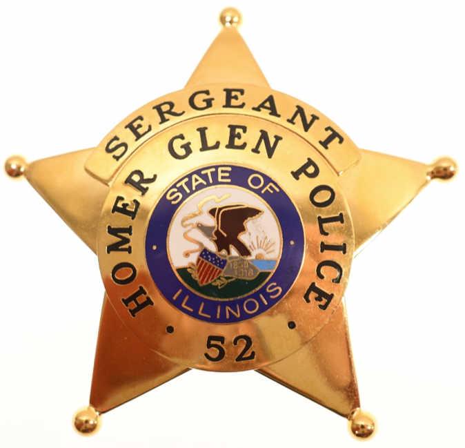 Obsolete Homer Glen ILL Police Sergeant Badge (1 of 3)