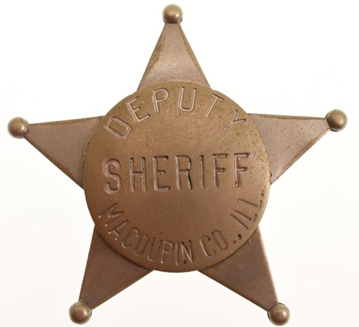 Obsolete Macoupin Co. ILL  Deputy Sheriff Badge (1 of 2)