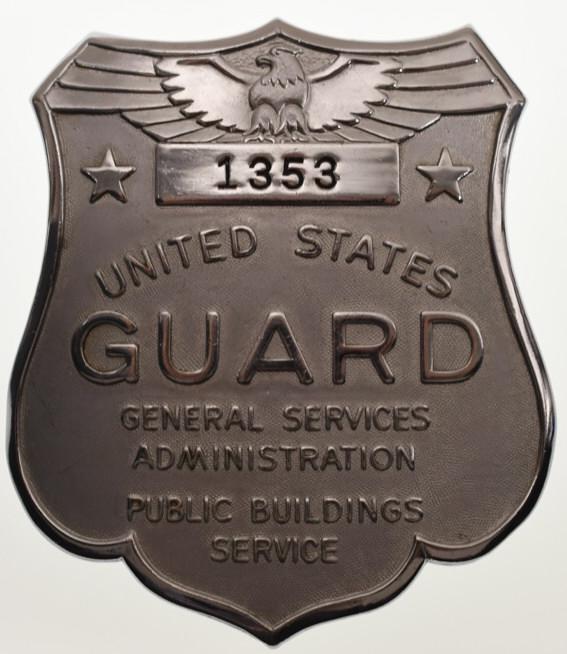 Obsolete US Public Buildings Service Guard Badge (1 of 2)