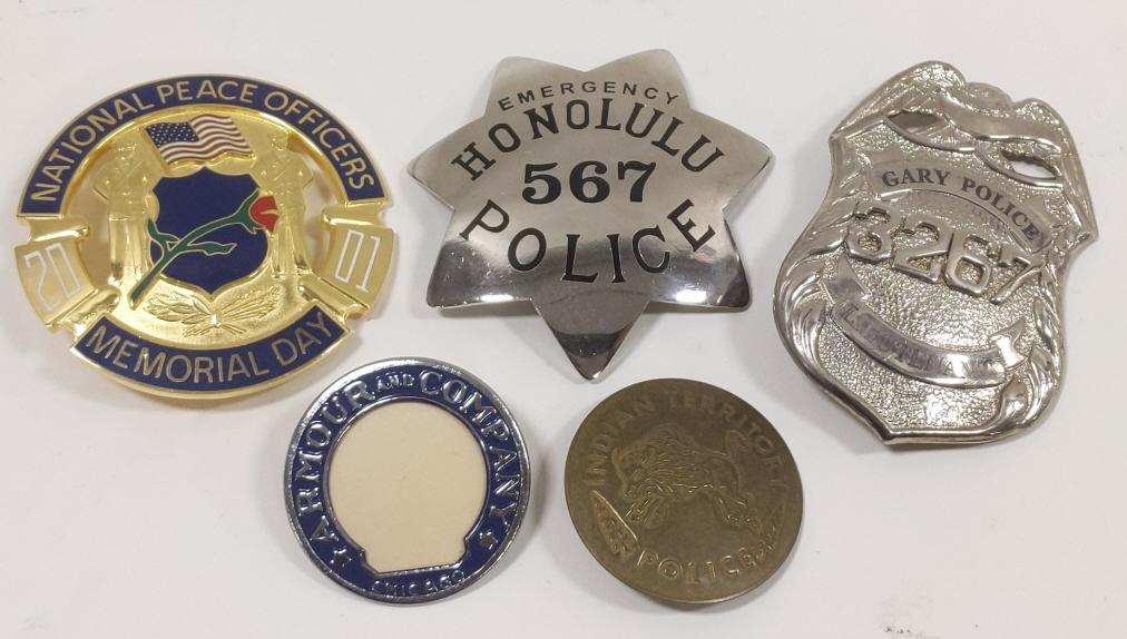Lot Of Five Police Badges (1 of 11)