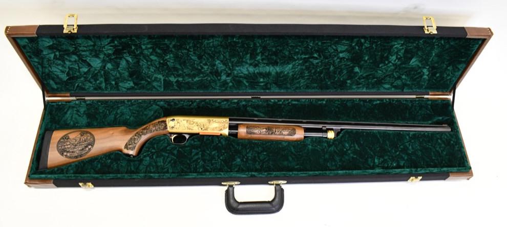 Ithaca M37 Illinois America The Beautiful Shotgun: Beautiful American Legacy Firearms, Inc. issue limited edition Ithaca Model 37 "Illinois America The Beautiful" pump shotgun in 20 gauge. The shotgun is in new unfired condition and is number 2 of onl