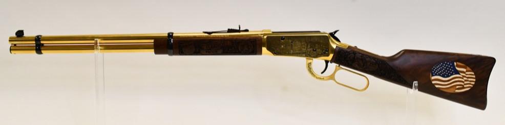 Miroku Winchester 1894 American Patriot Rifle: Beautiful American Legacy Firearms Inc. issue Miroku Japan "Illinois American Patriot" Winchester Model 1894 lever action rifle in 30-30 Win. The rifle is in new unfired condition and is a proof issue