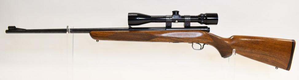 Winchester Model 43 Bolt-Action .22 Hornet Rifle: Nice Winchester Model 43 bolt-action rifle in .22 Hornet. The rifle is in nice condition with a 24.5" barrel, comes with a Bushnell scope. SN: 52426A. FFL required for transfer. (823-3)