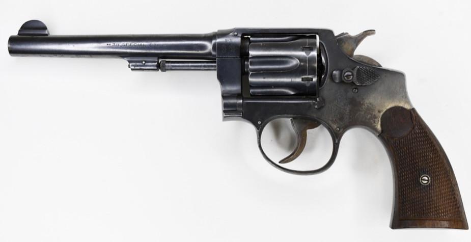 Manuel Escodin Model 1926 Six-Shot .38 Revolver: Spanish Manuel Escodin Model 1926 six shot revolver in .38 Special. The revolver is in nice used condition with a 5.75" barrel. SN: M282337. FFL required for transfer. (114-4)