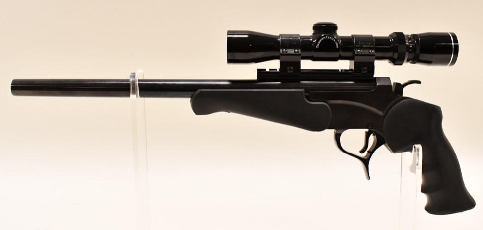 Thompson Center Arms Encore .270 Win Pistol: Near new Thompson Center Arms Encore single shot pistol in .270 Win. The pistol has a 15" round barrel and is in great condition. Comes with Tompson Center Arms scope and zipper bag. SN:126999.