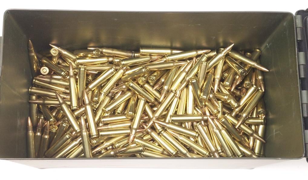 Approx 500 Rounds Of .30 Carbine Ammunition: Approx. 500 rounds of .30 Carbine (7.62 x 33mm) ammunition. Mixed brands, come in steel ammo box.