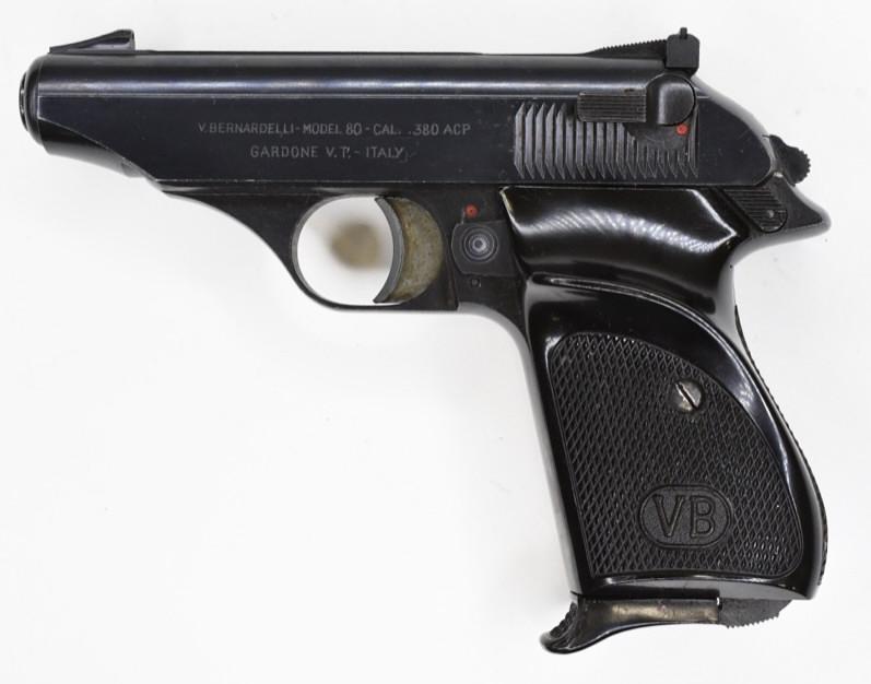 Bernardelli Model 80 380 ACP Semi-Automatic Pistol: Nice Italian V. Bernardelli Model 80 semi-automatic pistol in .380 ACP. The pistol is in nice used condition with a 3.5" barrel. SN: 12346. FFL required for transfer. (628-4)