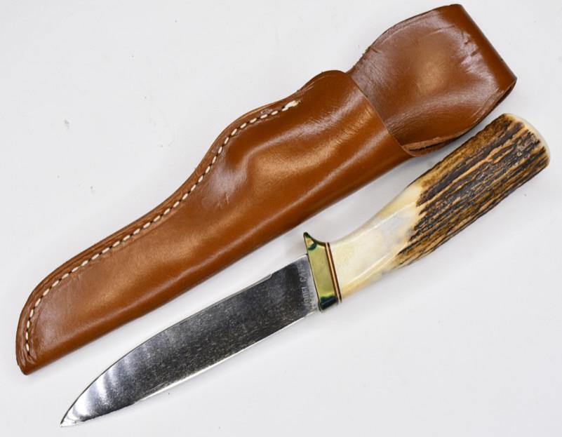 Vintage Gerber Stag Horn Fixed Blade Knife No.c475