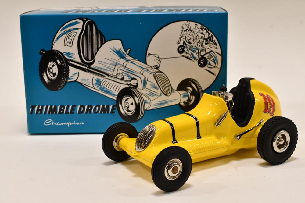 Nylint Contemporary Thimble Drome Champion Racer: 1998 Nylint thimble drome champion racer. The race is in nice condition new in the box. It comes with all the paper work. Displays very nicely. Measures approximately 9 1/2" long.