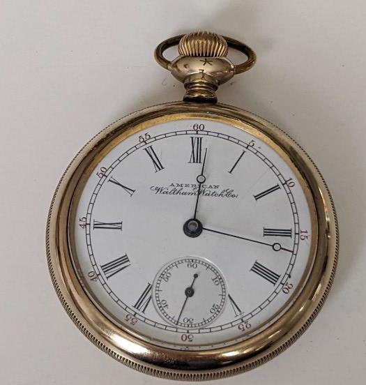 1898 Waltham 28 15 Jewel Open Face Pocket Watch: Nice running Waltham 15 Jewel Model 1888 Grade 28 Open Face Pocket Watch. The 16 size pocket watch measures approx. 2" in diameter and has a Keystone J. Boss 20 year case. The case shows some light we