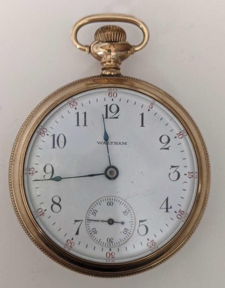 1891 Elgin PS Bartlett 17J Open Face Pocket Watch: Nice running Elgin P.S. Bartlett 17 Jewel Model 1883 Grade No. 15 Open Face Pocket Watch. The 18 size pocket watch measures approx. 2-1/8" in diameter and has a B&B Royal 20 year case. The case shows 