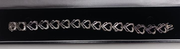 Custom Heart Tennis Bracelet: 7" in length