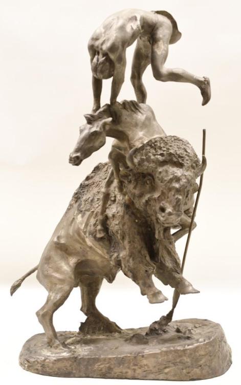 After Frederic Remington "Buffalo Horse" Statue: Nice limited edition statue titled "Buffalo Horse" after Frederic Remington. The statue is marked Silver Henry Bonnard Foundry Founder NY 1895 Cast # 9/100. Overall the statue measures 31" tall by 21"