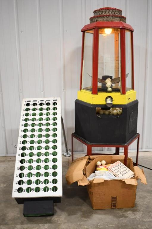 Vintage Bingo Blower Machine w Caller Board & More (1 of 9)