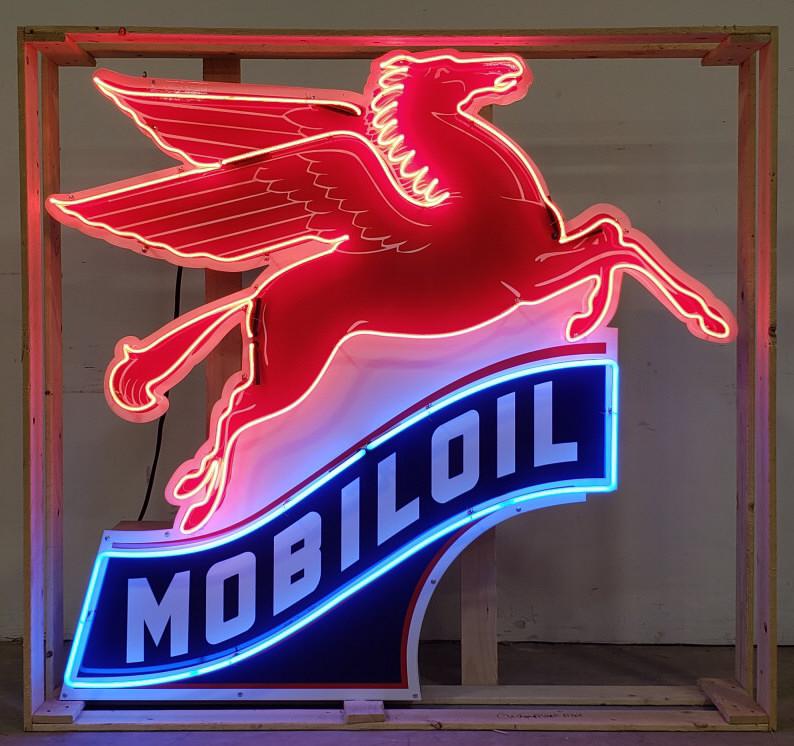 Large Mobiloil Pegasus Neon Advertising Sign (1 of 9)