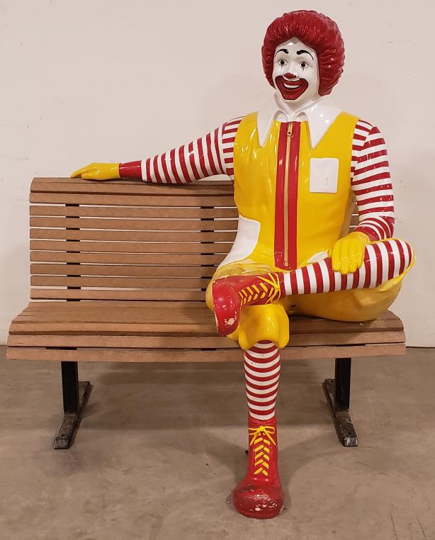 Life Size Ronald McDonald Statue Sitting On Bench (1 of 7)