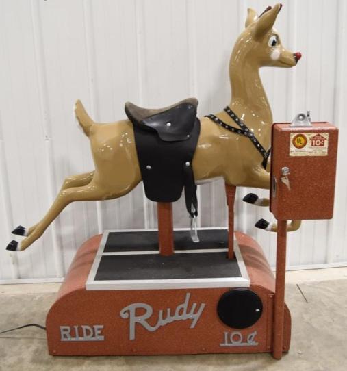 Vintage 10¢ Coin Op Rudy The Reindeer Kiddie Rid (1 of 8)