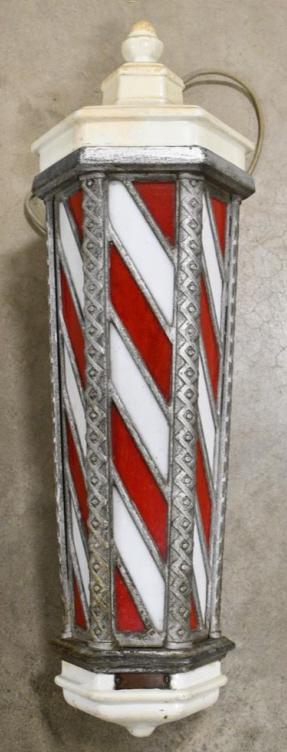 Early Koken Leaded Glass Wall Mount Barber's Pole (1 of 7)