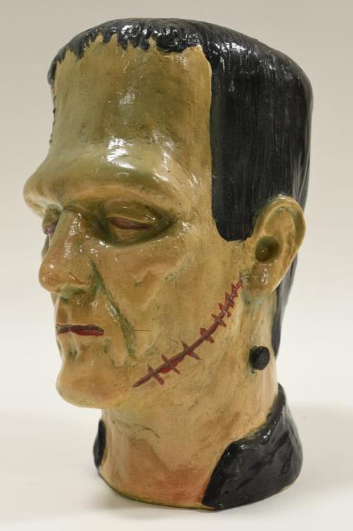 Vintage Life Size Ceramic Frankenstein Head Bank (1 of 7)