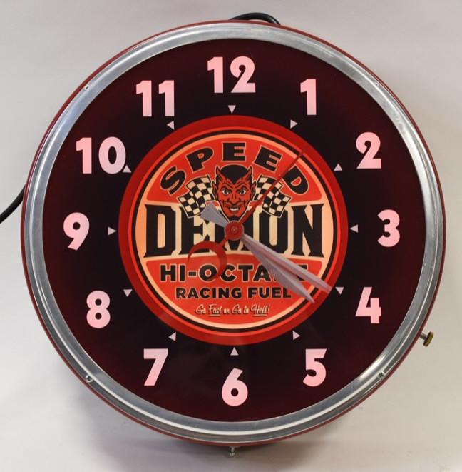 Speed Demon Racing Fuel Neon Glo-Dial Adv Clock (1 of 5)