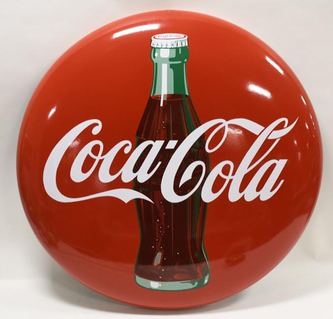 36" SSP Coca-Cola Button Advertising Bottle Sign (1 of 5)