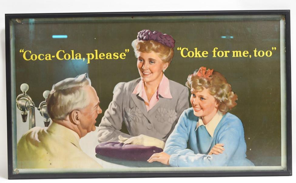 1944 Coca-Cola Cardboard Adv Sign 42x24 (1 of 6)