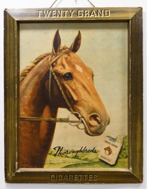 Early Twenty Grand Thoroughbred Cigarettes Sign (1 of 5)