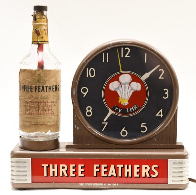 Three Feathers Whiskey Lighted Glass Motion Clock (1 of 10)